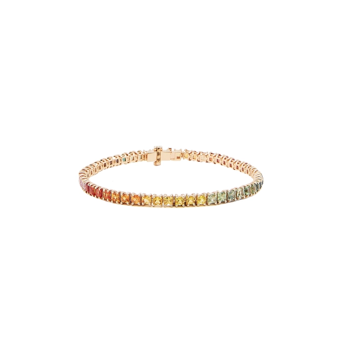 RAINBOW TENNIS GOLD SAPPHIRE BRACELET