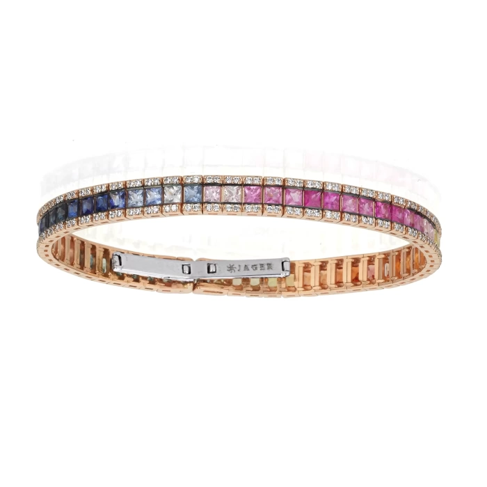 RAINBOW TENNIS GOLD DIAMOND BRACELET