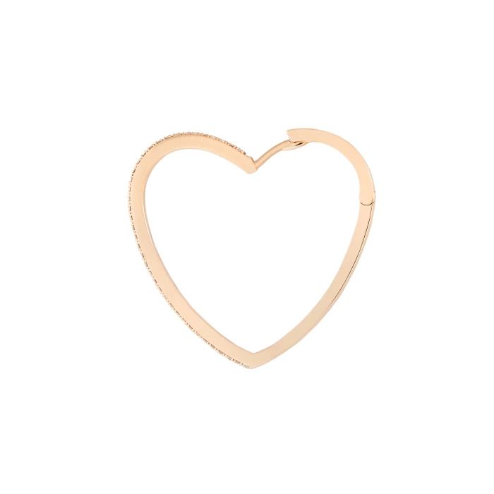 HEART HOOP GOLD DIAMOND EARRING