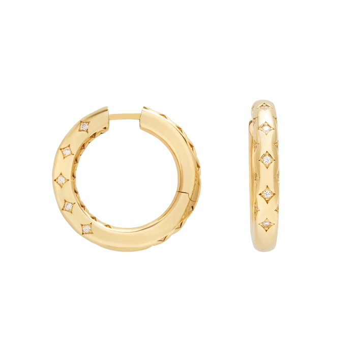 COSIMO HOOP GOLD DIAMOND EARRING