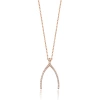 WISHBONE GOLD DIAMOND NECKLACE