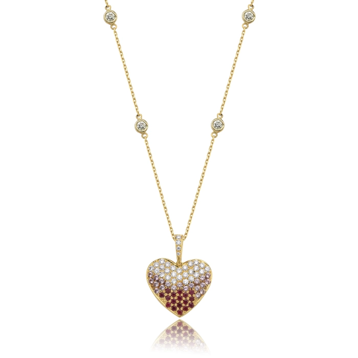 HEART GOLD DIAMOND NECKLACE