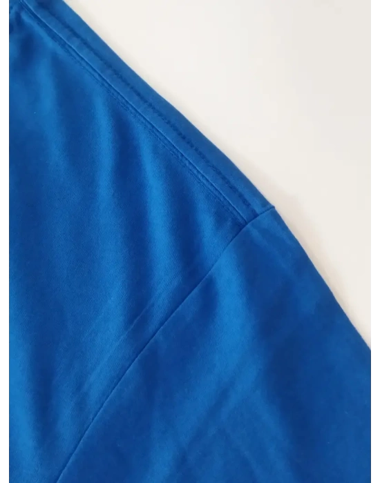 %100 Pamuk Unisex Kadın Erkek Bisiklet Yaka Basic Tişört