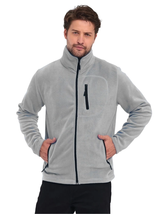 Unisex Erkek Kadın Outdoor Cepli Tam Fermuarlı Polar