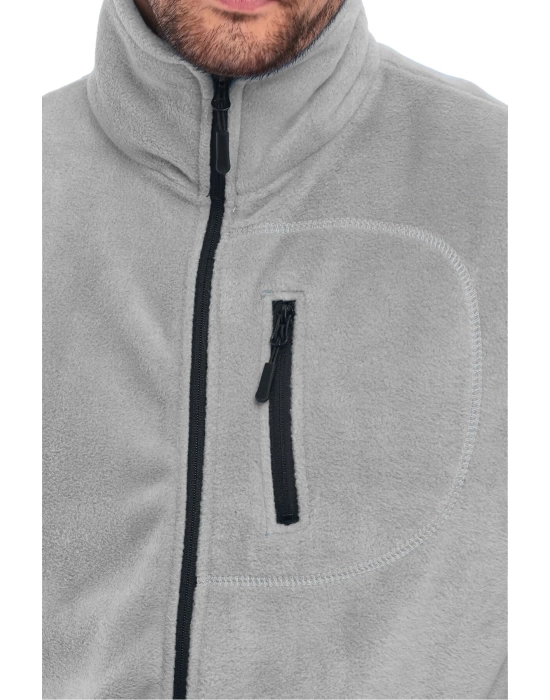 Unisex Erkek Kadın Outdoor Cepli Tam Fermuarlı Polar
