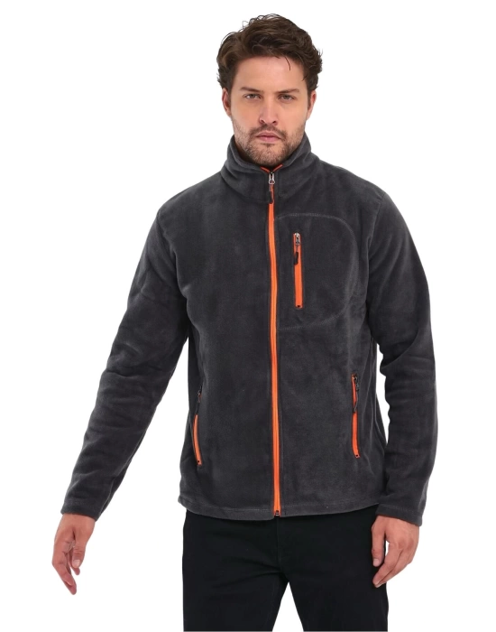 Unisex Erkek Kadın Outdoor Cepli Tam Fermuarlı Polar