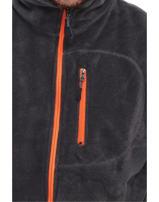 Unisex Erkek Kadın Outdoor Cepli Tam Fermuarlı Polar