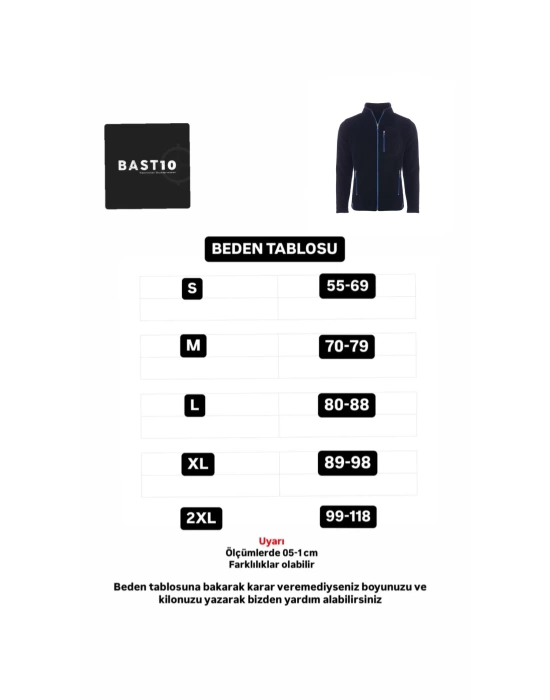 Unisex Erkek Kadın Outdoor Cepli Tam Fermuarlı Polar