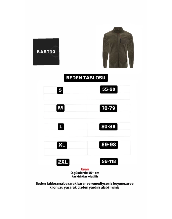 Unisex Erkek Kadın Outdoor Cepli Tam Fermuarlı Polar