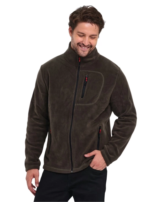 Unisex Erkek Kadın Outdoor Cepli Tam Fermuarlı Polar