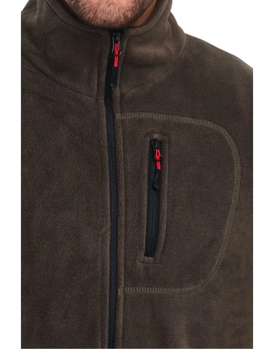 Unisex Erkek Kadın Outdoor Cepli Tam Fermuarlı Polar