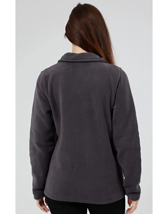 Unisex Kadın Erkek Outdoor Cepli Tam Fermuarlı Polar