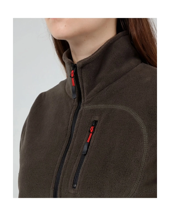 Unisex Kadın Erkek Outdoor Cepli Tam Fermuarlı Polar