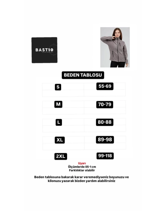 Unisex Kadın Erkek Outdoor Cepli Tam Fermuarlı Polar