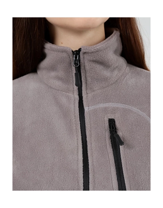 Unisex Kadın Erkek Outdoor Cepli Tam Fermuarlı Polar