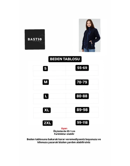 Unisex Kadın Erkek Outdoor Cepli Tam Fermuarlı Polar