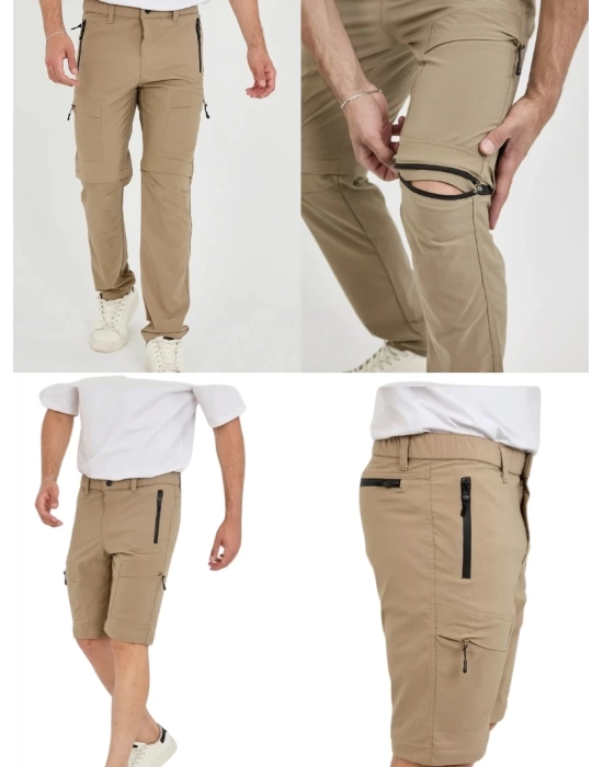 Şorta Dönüşen Likralı Yazlık Unisex Taktik Pantolon Outdoor Dönüştürülebilir Erkek Kadın Pantolon