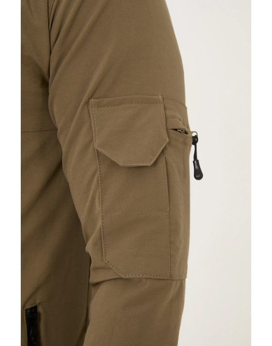 Outdoor Unisex Slim Fit Likralı Su İtici Çok Cepli Mevsimlik Taktik Spor Ceket