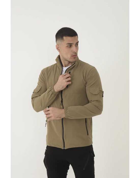 Outdoor Unisex Slim Fit Likralı Su İtici Çok Cepli Mevsimlik Taktik Spor Ceket