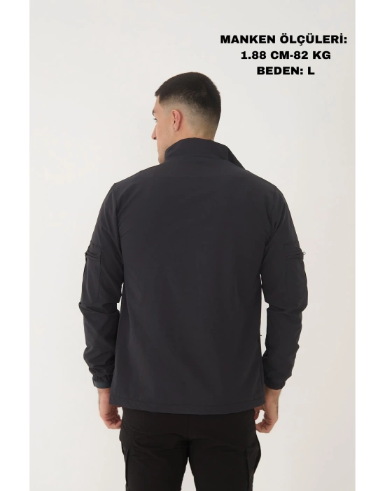 Outdoor Unisex Slim Fit Likralı Su İtici Çok Cepli Mevsimlik Taktik Spor Ceket