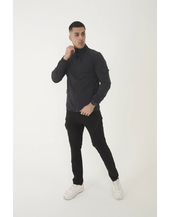 Outdoor Unisex Slim Fit Likralı Su İtici Çok Cepli Mevsimlik Taktik Spor Ceket