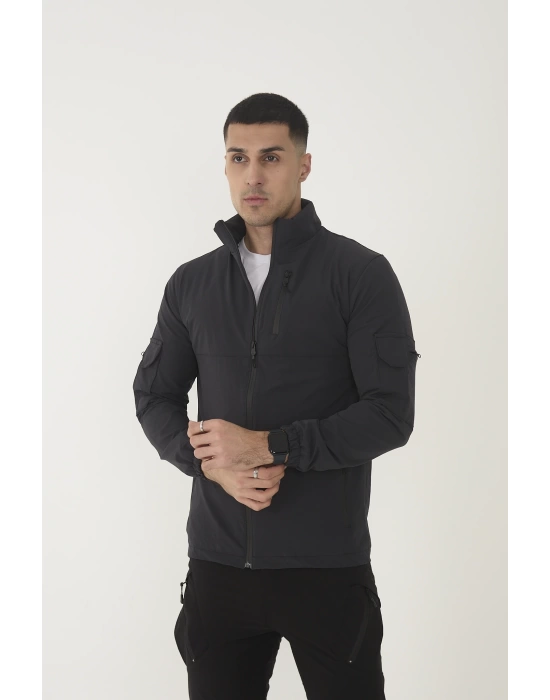 Outdoor Unisex Slim Fit Likralı Su İtici Çok Cepli Mevsimlik Taktik Spor Ceket