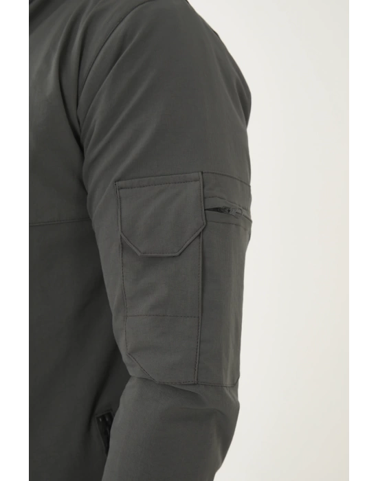 Outdoor Unisex Slim Fit Likralı Su İtici Çok Cepli Mevsimlik Taktik Spor Ceket