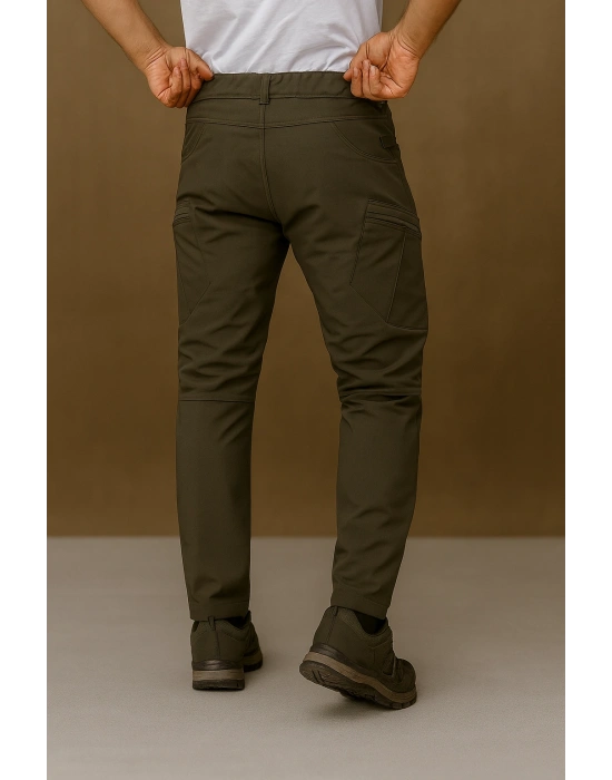 BAST10 Softshell Unisex İçi Polarlı Taktik Outdoor Pantolon – Su ve Rüzgar Geçirmez, Likralı, 6 Cep