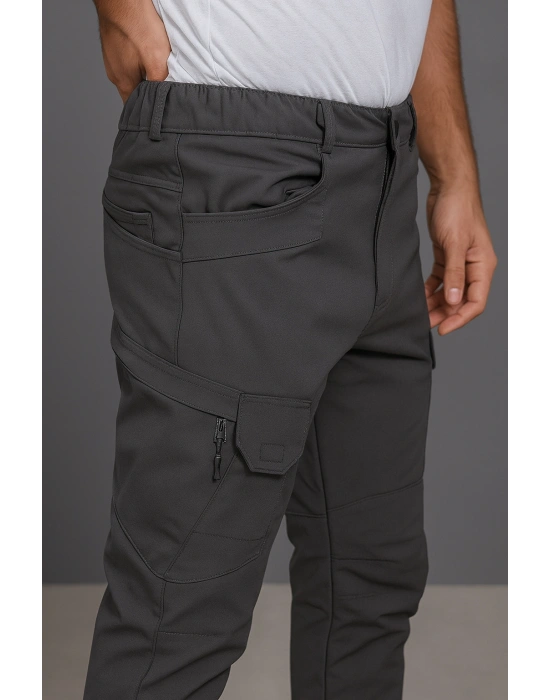 BAST10 Softshell Unisex İçi Polarlı Taktik Outdoor Pantolon – Su ve Rüzgar Geçirmez, Likralı, 6 Cep