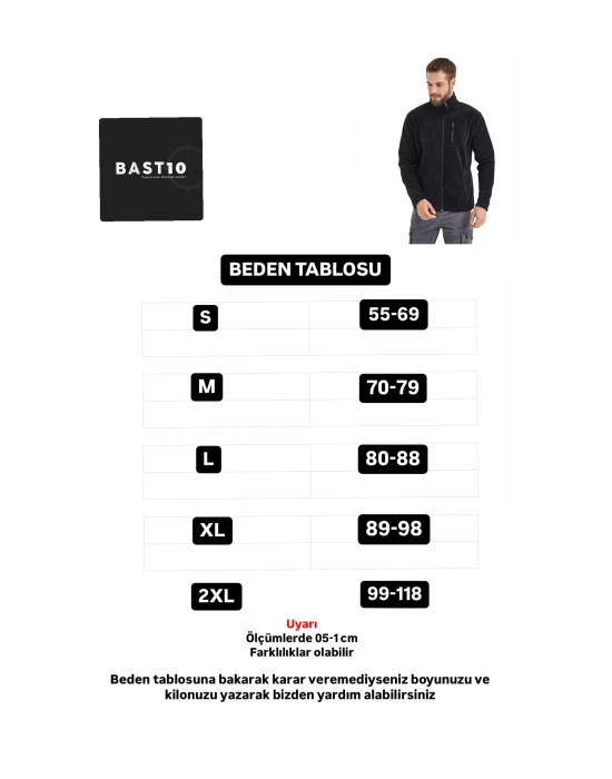 Outdoor Polar Erkek Kadın Unisex Tam Fermuarlı Kombat Tactical 3 Cepli Polar