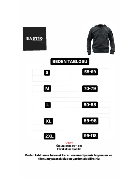 Outdoor Polar Erkek Kadın Unisex Kapşonlu Kombat Tactical Cepli Polar