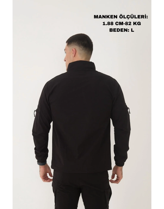 Outdoor Unisex Slim Fit Likralı Su İtici Çok Cepli Mevsimlik Taktik Spor Ceket