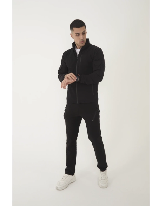 Outdoor Unisex Slim Fit Likralı Su İtici Çok Cepli Mevsimlik Taktik Spor Ceket