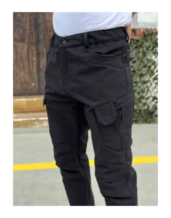 Unisex Erkek Kadın Outdoor Softshell Su ve Rüzgar Geçirmez İçi Polarlı Kışlık Taktik Pantolon