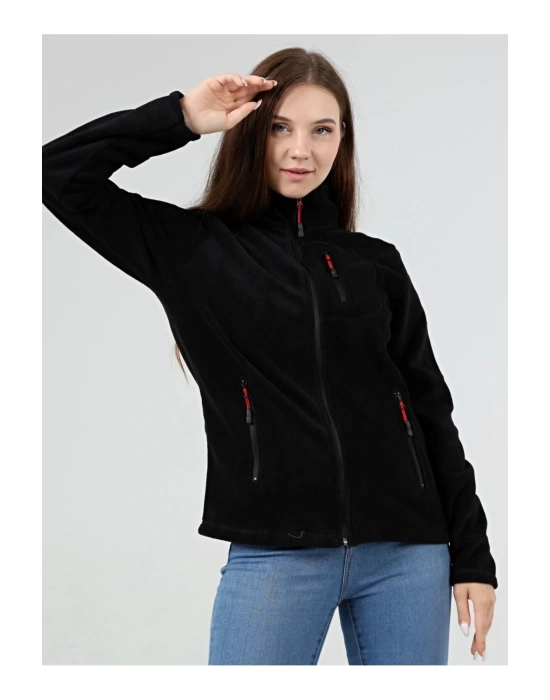 Unisex Kadın Erkek Outdoor Cepli Tam Fermuarlı Polar