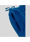 Kadın Yazlık %100 Keten Bol Paça Pantolon – Yandan Bağcıklı, Rahat Kesim