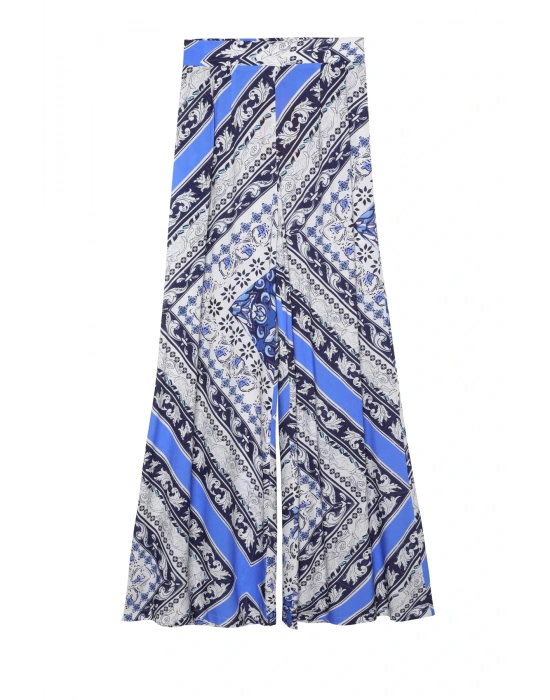 Kadın geniş paça desenli pantolon