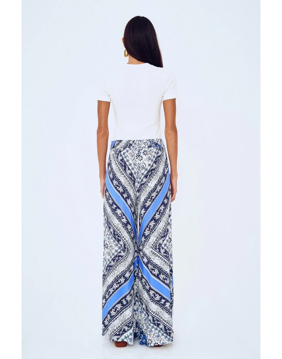 Kadın geniş paça desenli pantolon