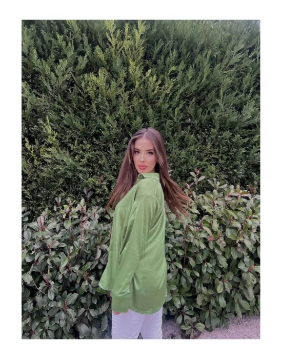 SATEN YEŞİL GÖMLEK