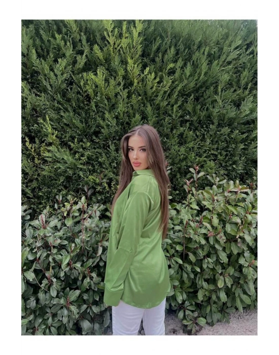 SATEN YEŞİL GÖMLEK