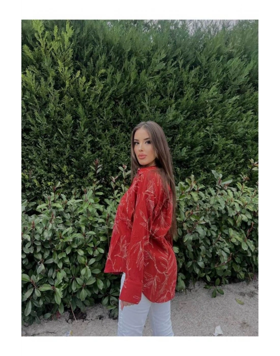 ÇİÇEK DESENLİ POPLİN GÖMLEK