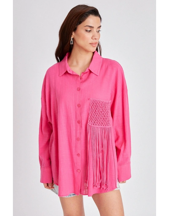OVERSIZE FUŞYA GÖMLEK 4763-02