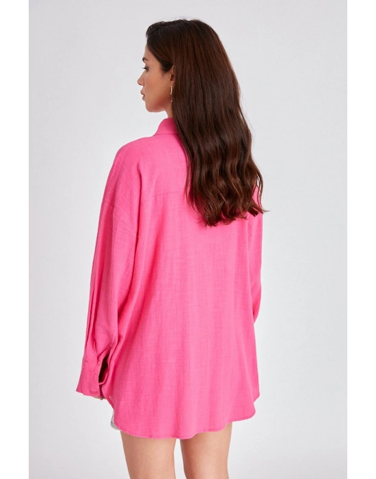 OVERSIZE FUŞYA GÖMLEK 4763-02