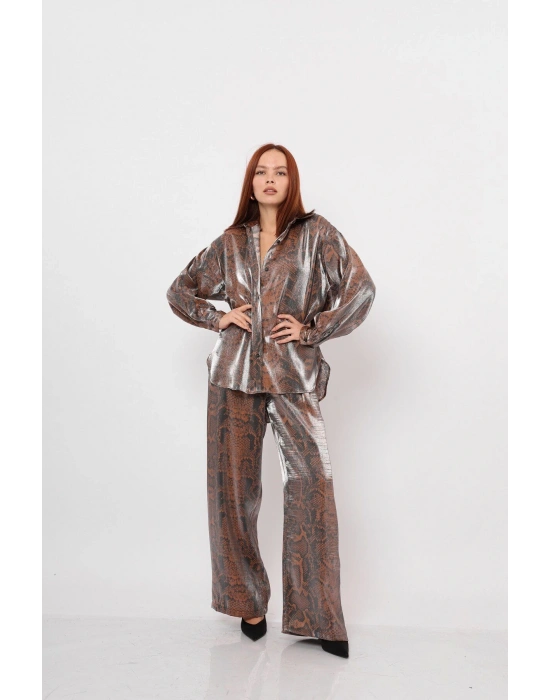 KAHVE GÜMÜŞ GÖMLEK