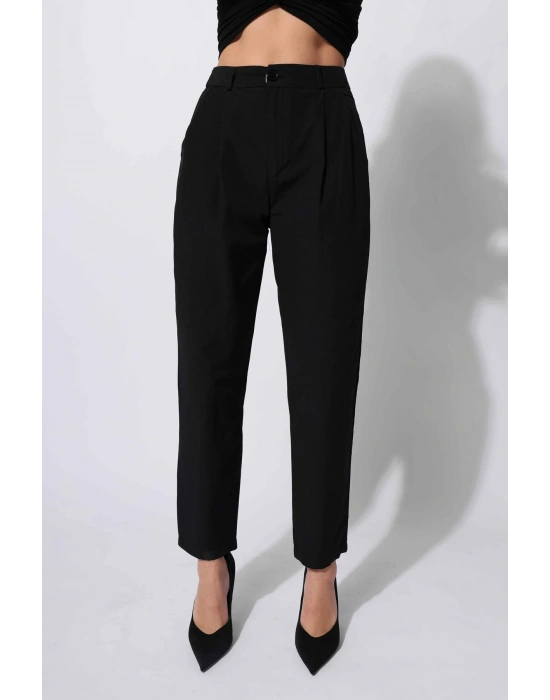 Pens Detaylı Pantolon Siyah