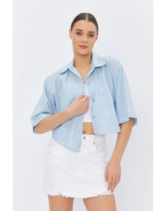 Cepli Asimetrik Kesim Gömlek