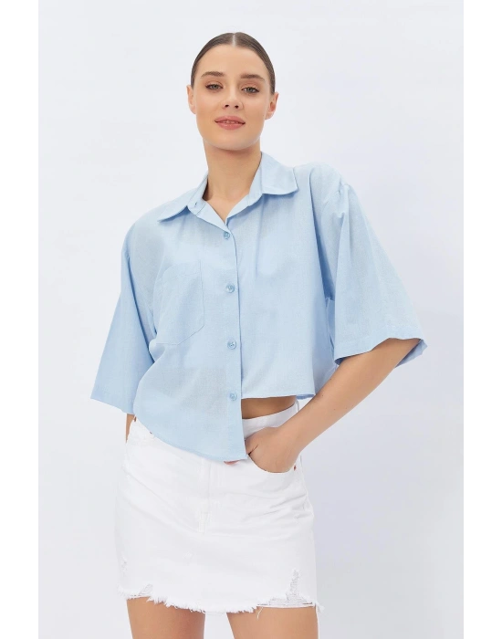 Cepli Asimetrik Kesim Gömlek