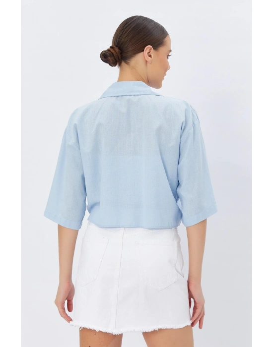 Cepli Asimetrik Kesim Gömlek