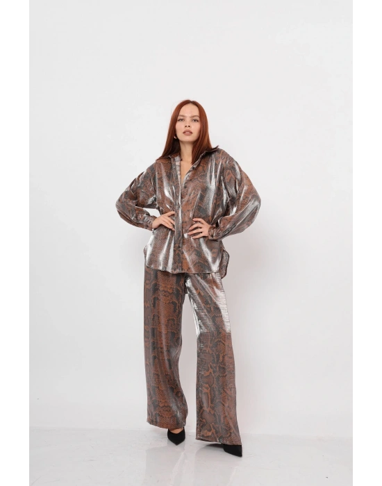 KAHVE GÜMÜŞ PANTOLON