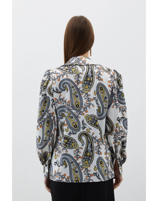 Kadın 1447-2036 Çiçek Desen Jakarlı Gömlek Siyah